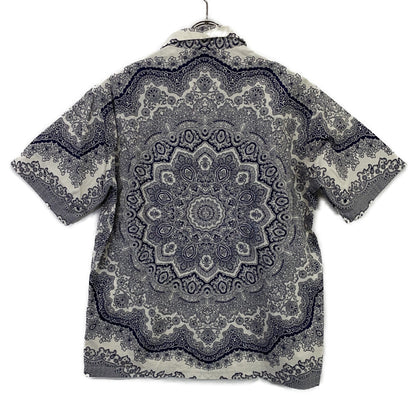 TENDERLOIN Navy Paisley Short-Sleeved Open-Collar Shirt Top