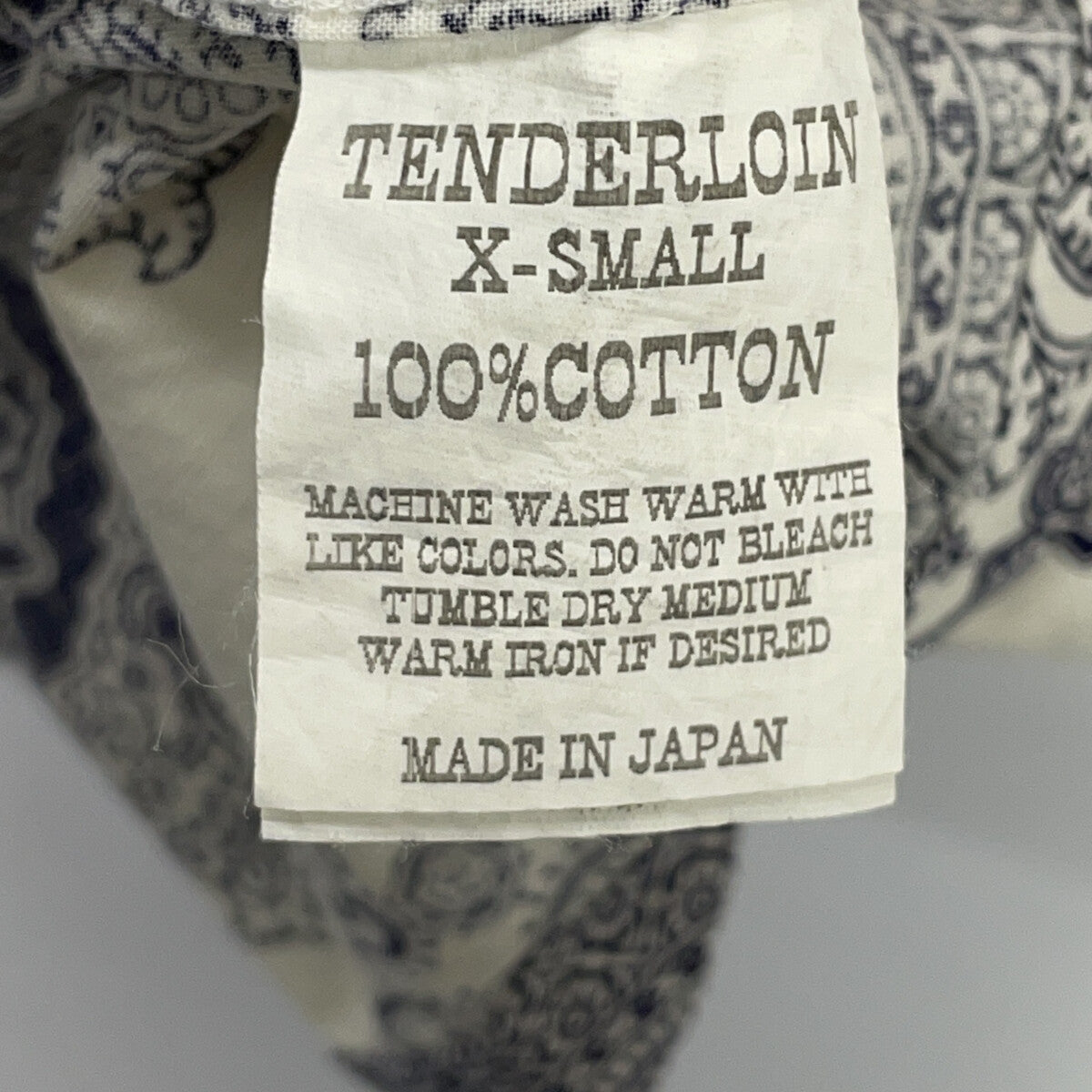 TENDERLOIN Navy Paisley Short-Sleeved Open-Collar Shirt Top