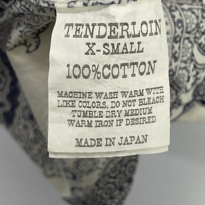 TENDERLOIN Navy Paisley Short-Sleeved Open-Collar Shirt Top
