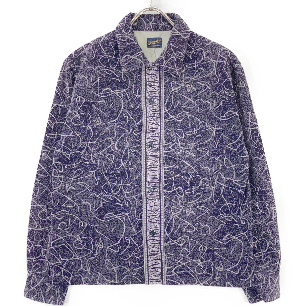TENDERLOIN Purple All-Over Pattern Corduroy Long Sleeve Shirt Top
