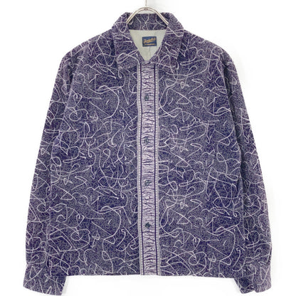 TENDERLOIN Purple All-Over Pattern Corduroy Long Sleeve Shirt Top