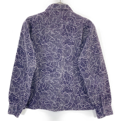 TENDERLOIN Purple All-Over Pattern Corduroy Long Sleeve Shirt Top