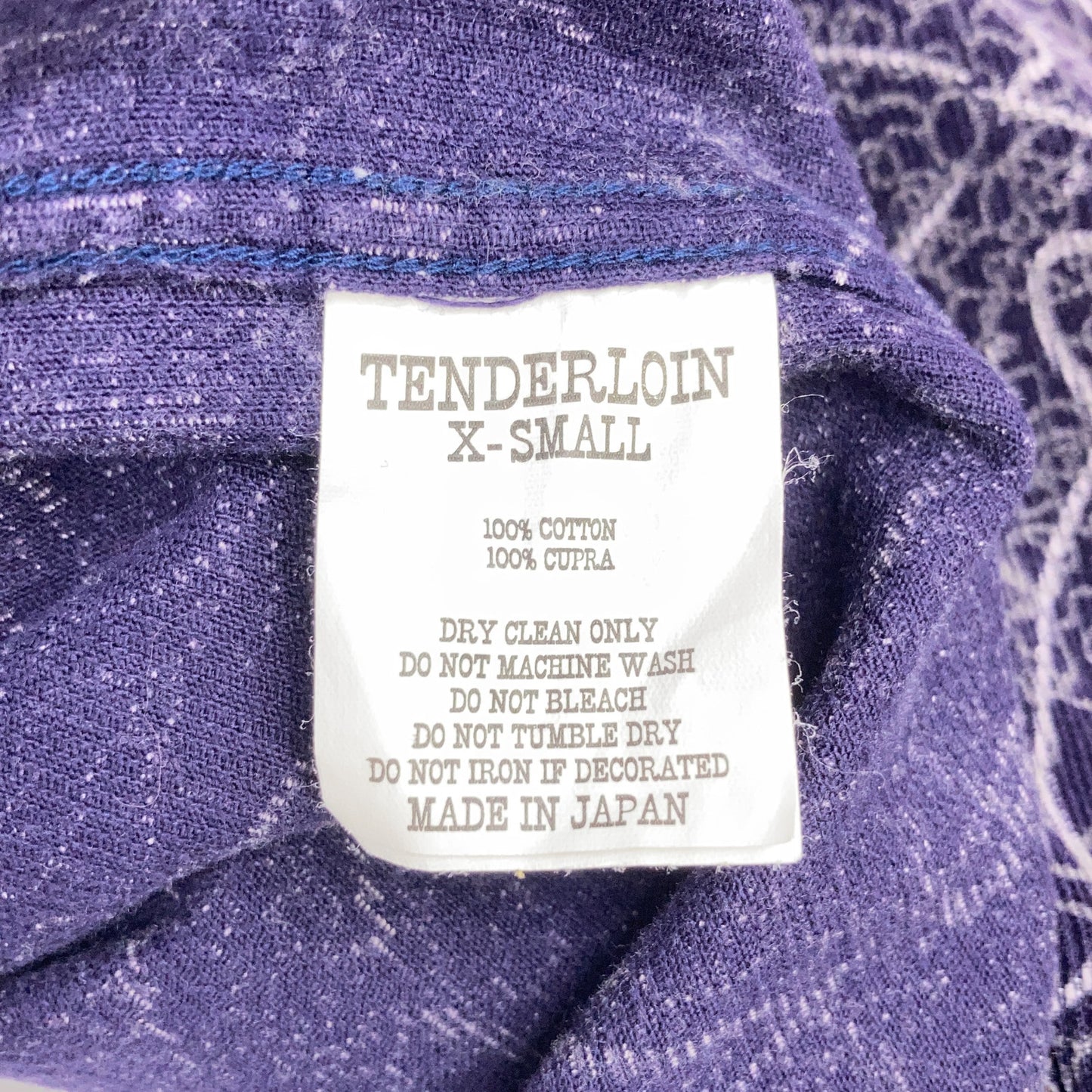 TENDERLOIN Purple All-Over Pattern Corduroy Long Sleeve Shirt Top