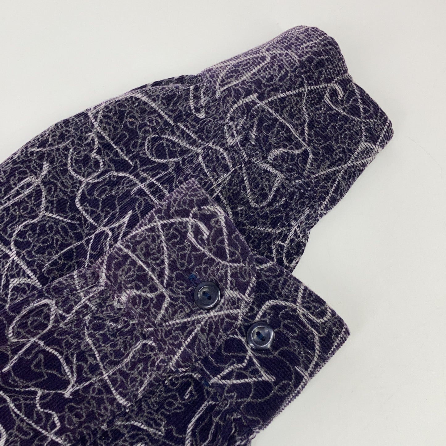 TENDERLOIN Purple All-Over Pattern Corduroy Long Sleeve Shirt Top