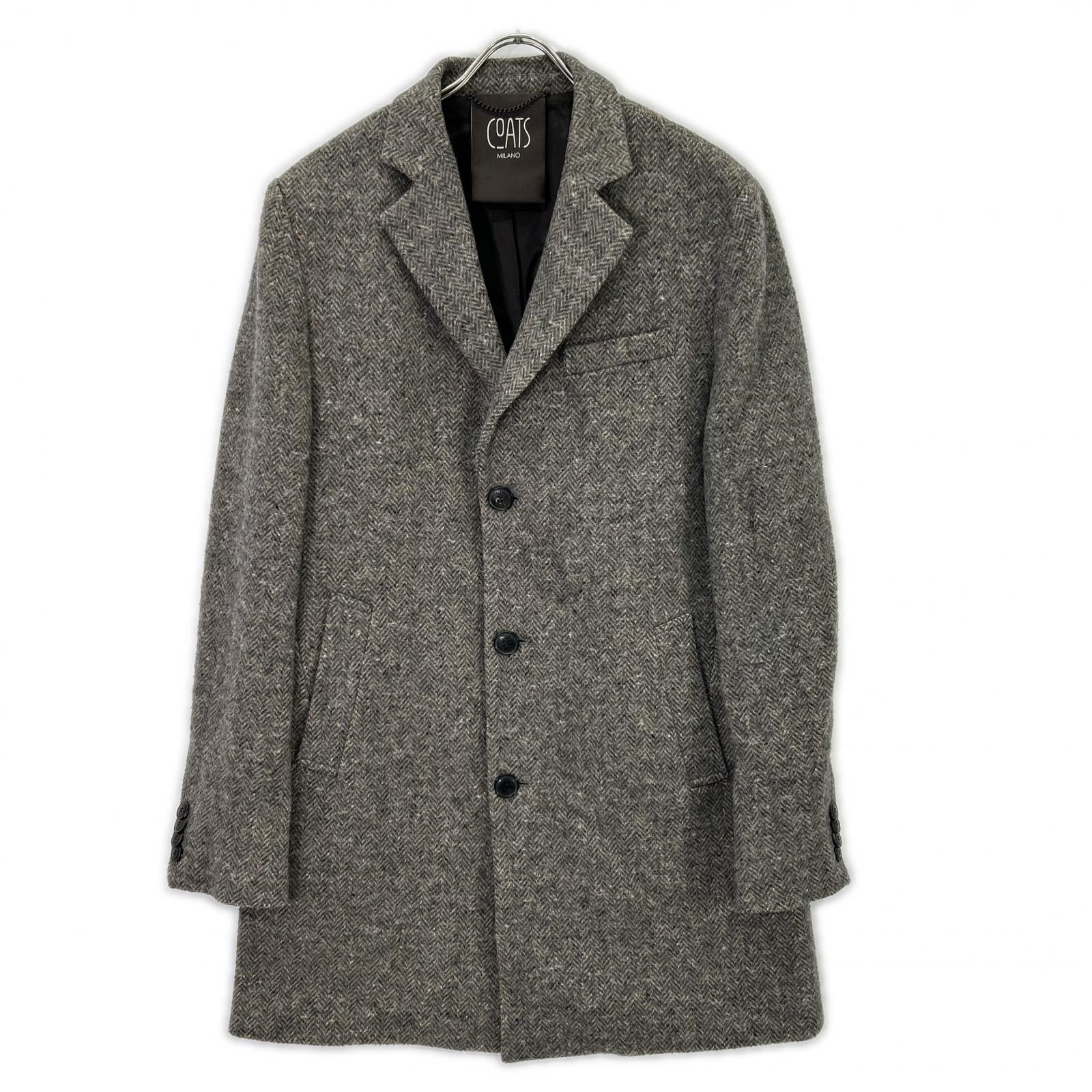 COATS MILANO COATS MILANO 灰色 羊毛 人字纹 切斯特大衣 大衣 50