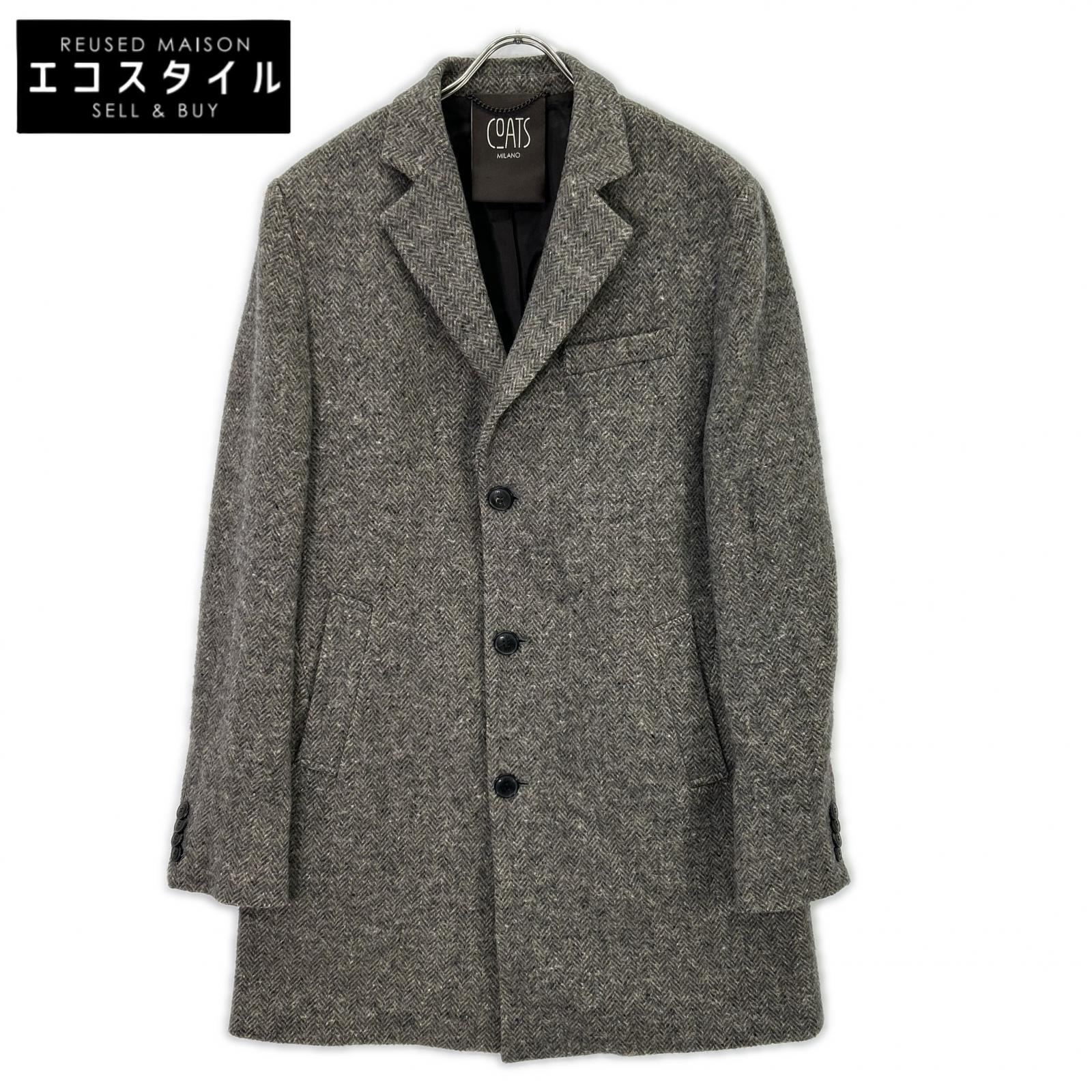 COATS MILANO COATS MILANO 灰色 羊毛 人字纹 切斯特大衣 大衣 50