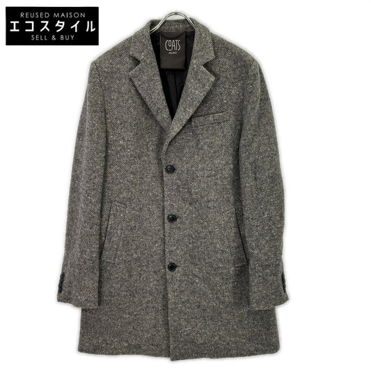 COATS MILANO コーツミラノ グレー ウール ヘリンボーン チェスターコート コート
