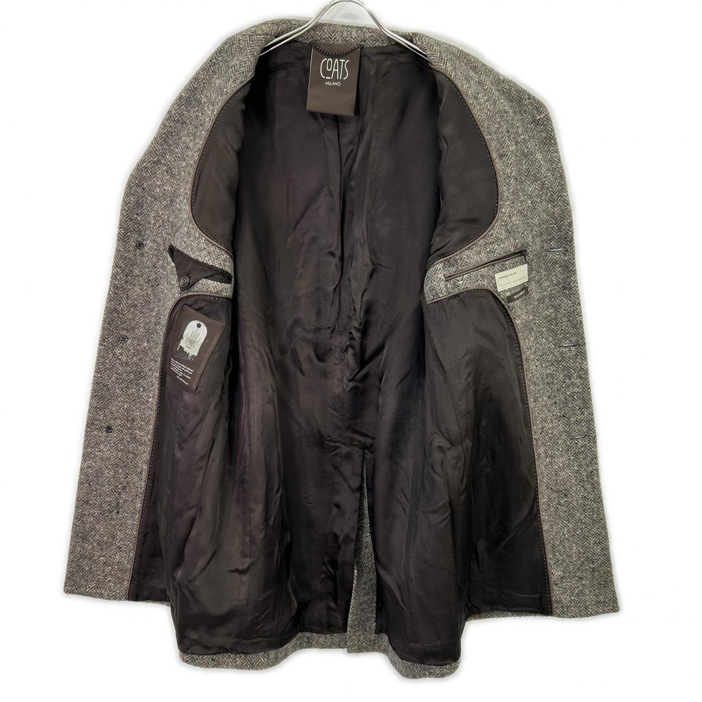 COATS MILANO COATS MILANO 灰色 羊毛 人字纹 切斯特大衣 大衣 50