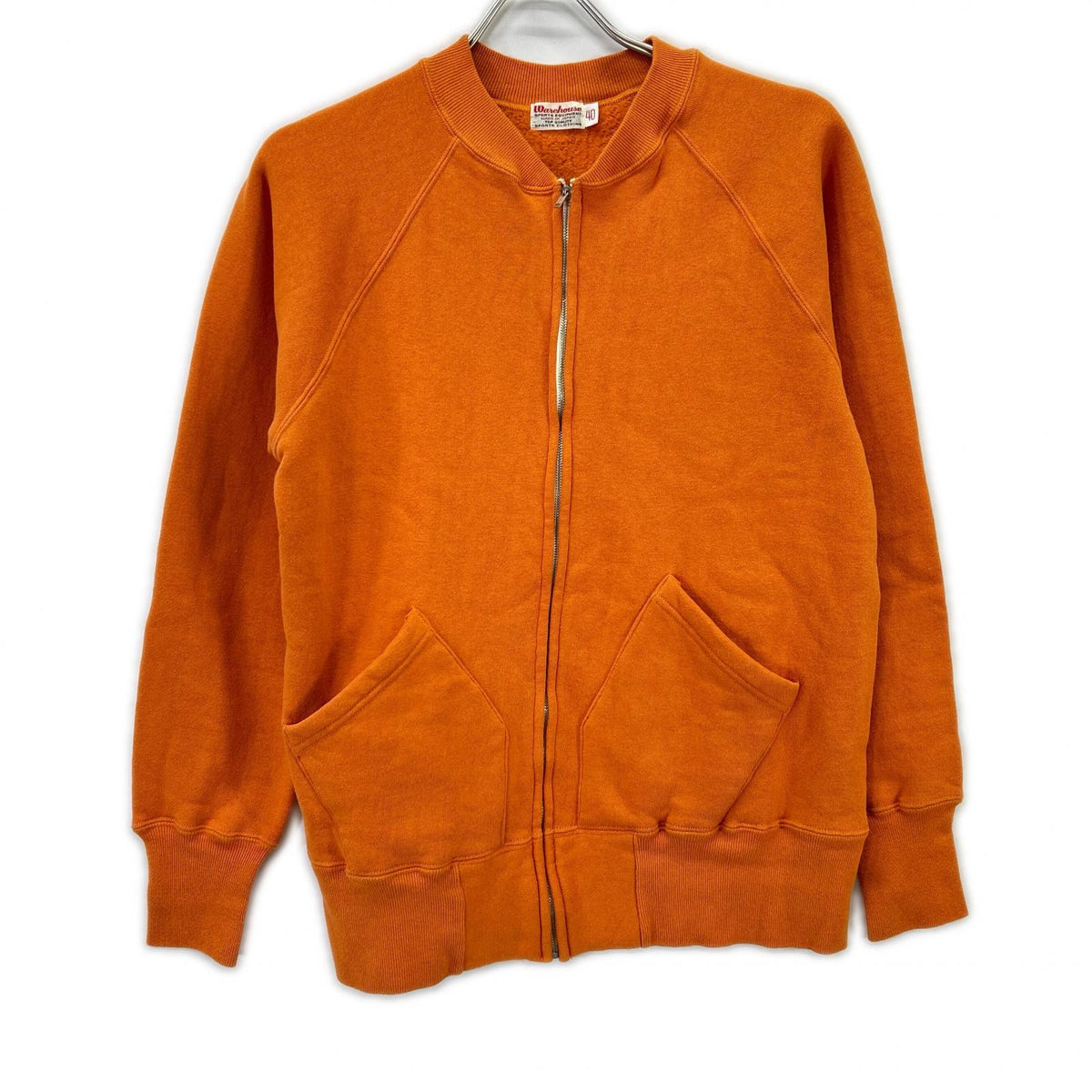 WAREHOUSE ウエアハウス オレンジ TALONジップ裏起毛 ジップアップ スウェットパーカ トップス