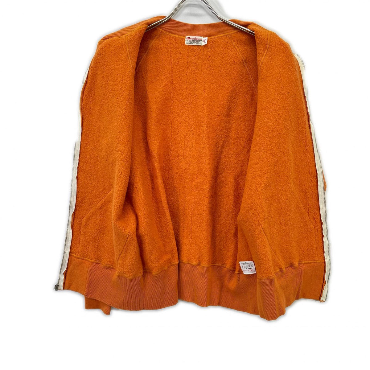 WAREHOUSE ウエアハウス オレンジ TALONジップ裏起毛 ジップアップ スウェットパーカ トップス