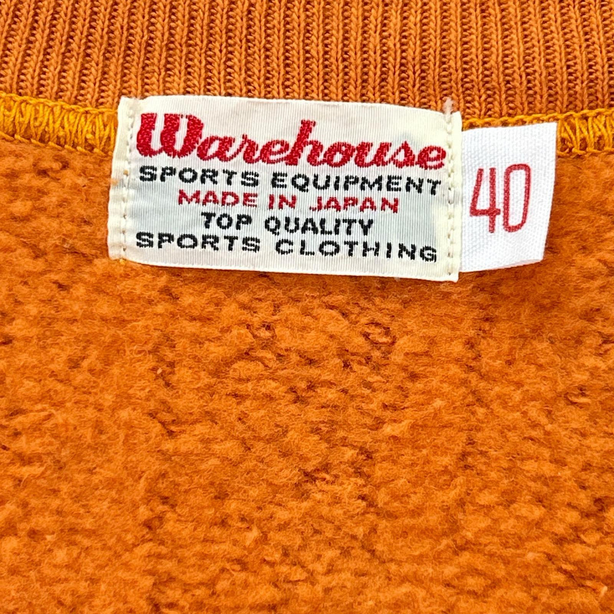 WAREHOUSE ウエアハウス オレンジ TALONジップ裏起毛 ジップアップ スウェットパーカ トップス