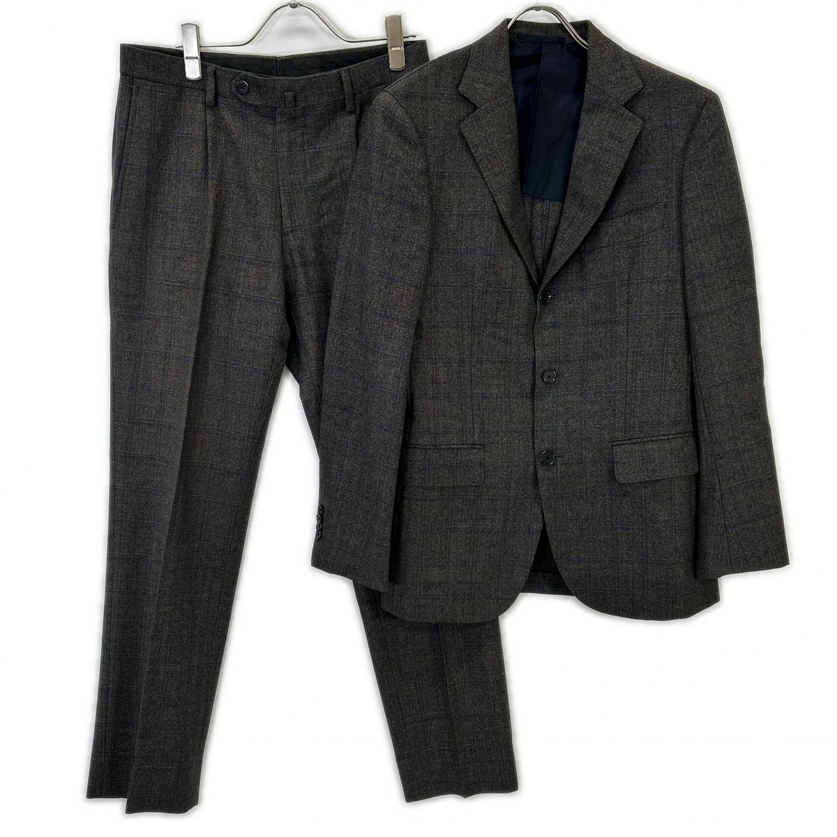 UNITED ARROWS 联合阿ローズ 1123-161-0128 棕色 羊毛 两件套西装 西服 套装