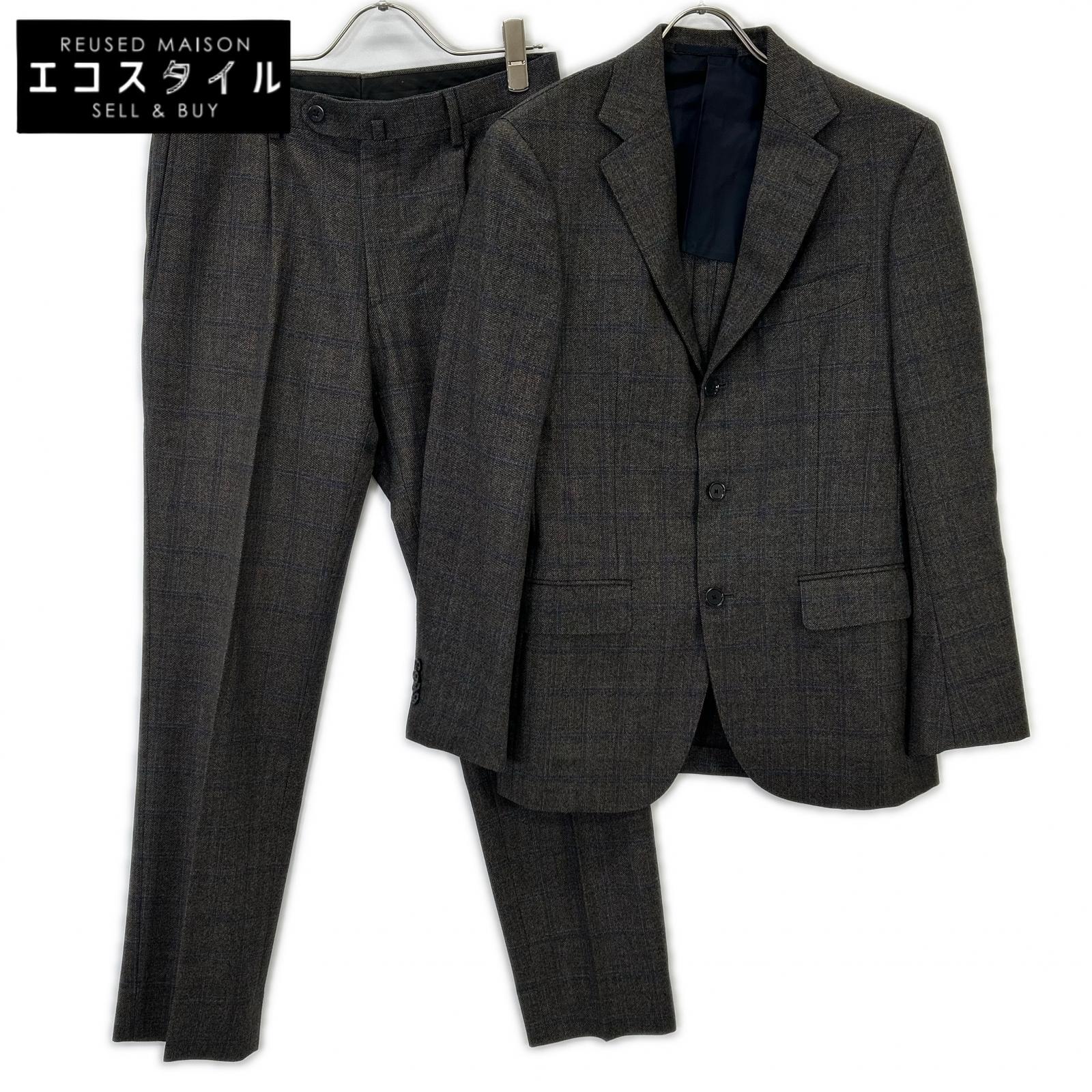 UNITED ARROWS 联合阿ローズ 1123-161-0128 棕色 羊毛 两件套西装 西服 套装