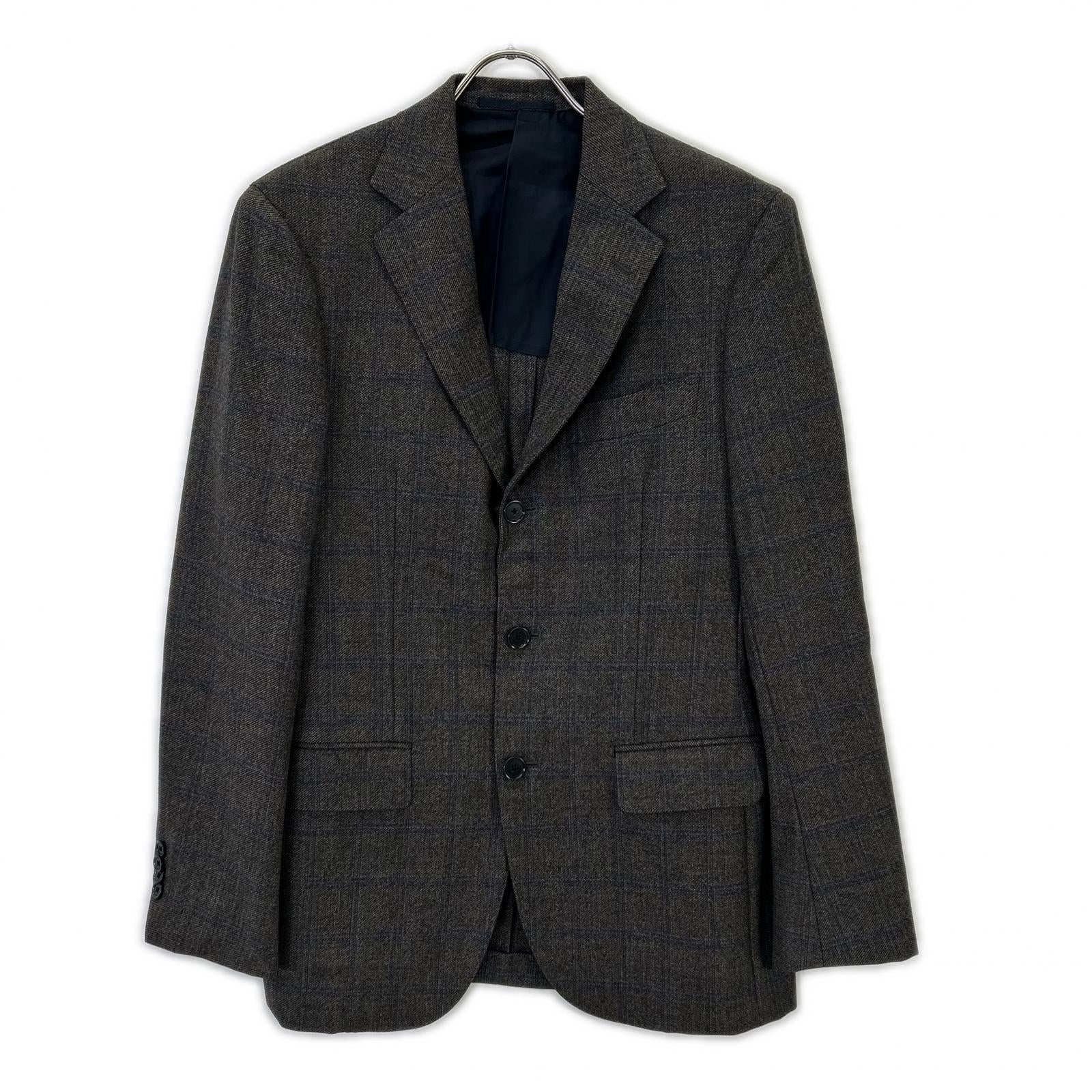 UNITED ARROWS 联合阿ローズ 1123-161-0128 棕色 羊毛 两件套西装 西服 套装