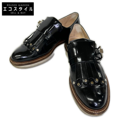 TOD'S トッズ スタッズ キルト モンクストラップ パテント ローファー シューズ