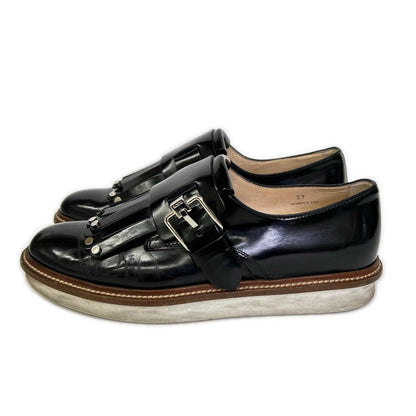 TOD'S トッズ スタッズ キルト モンクストラップ パテント ローファー シューズ