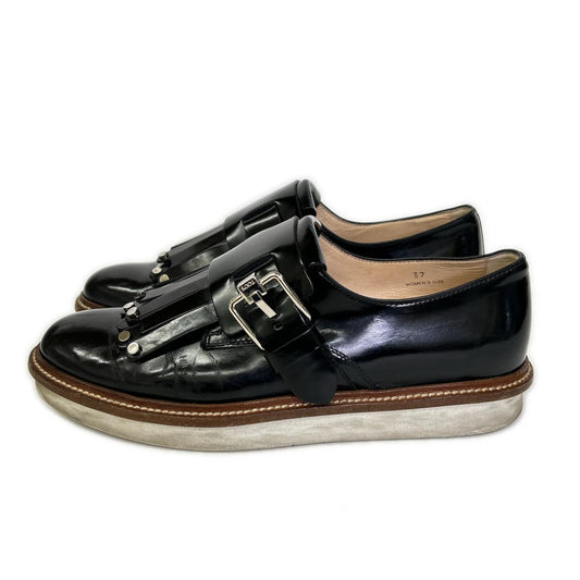 TOD'S Studded Quilted Monk Strap Patent Loafer Shoes