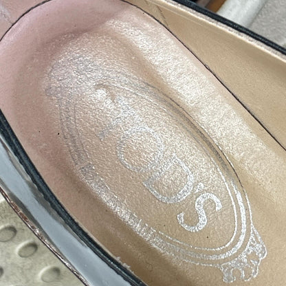 TOD'S トッズ スタッズ キルト モンクストラップ パテント ローファー シューズ