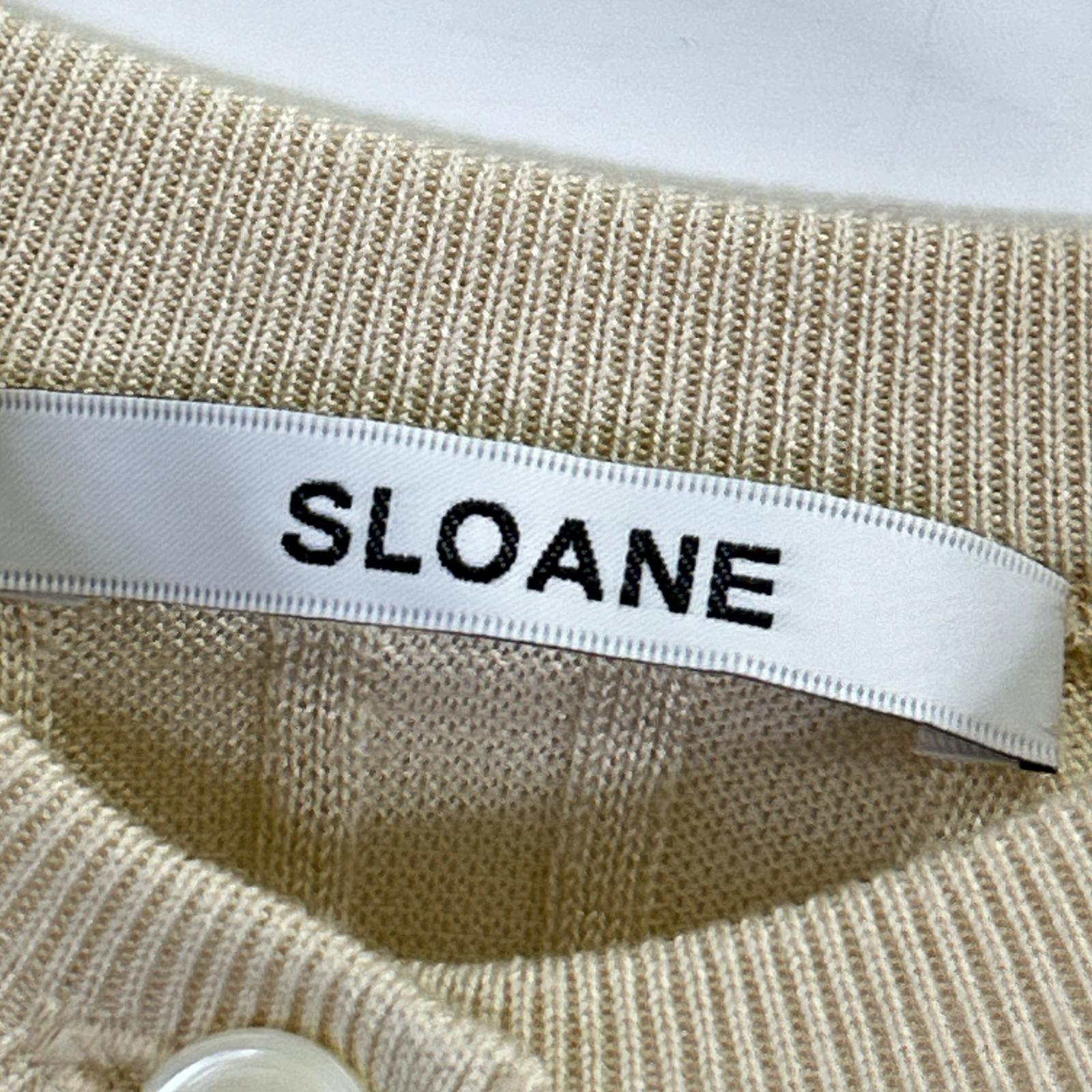 SLOANE 斯隆 米色真丝开衫/针织衫两件套上衣