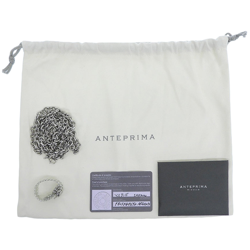 ANTEPRIMA アンテプリマ 美品 パッロンチーノ ワイヤーバッグ 2WAY ハンドバッグ ショルダーバッグ レディース シルバー ハンドバッグ