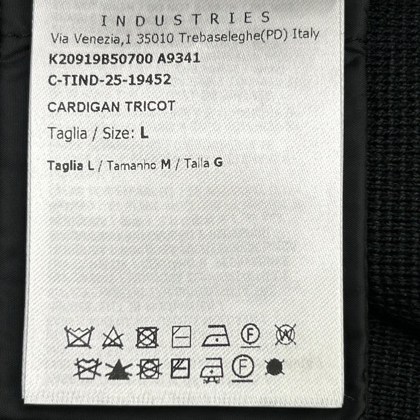 【近乎全新/25年款】K20919B50700 CARDIGAN TRICOT 针织/尼龙拼接 拉链式羽绒夹克 夹克 L 男士