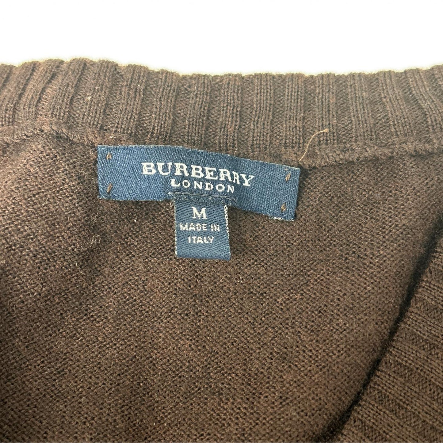 BURBERRY LONDON バーバリーロンドン ブラウン メリノウール Vネック ニット トップス