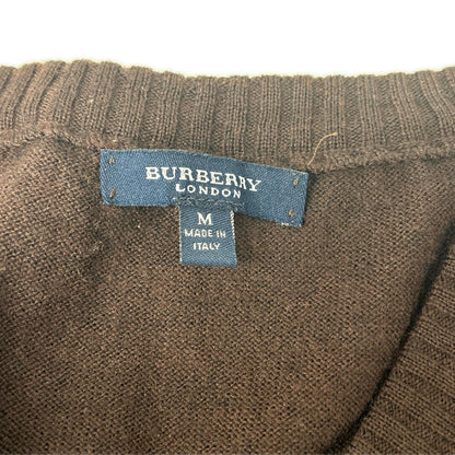 BURBERRY LONDON バーバリーロンドン ブラウン メリノウール Vネック ニット トップス