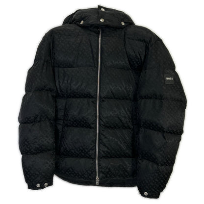 HUGO BOSS ヒューゴボス ﾌﾞﾗｯｸ ﾓﾉｸﾞﾗﾑ柄 中綿 ｼﾞｬｹｯﾄ ジャケット 46 メンズ