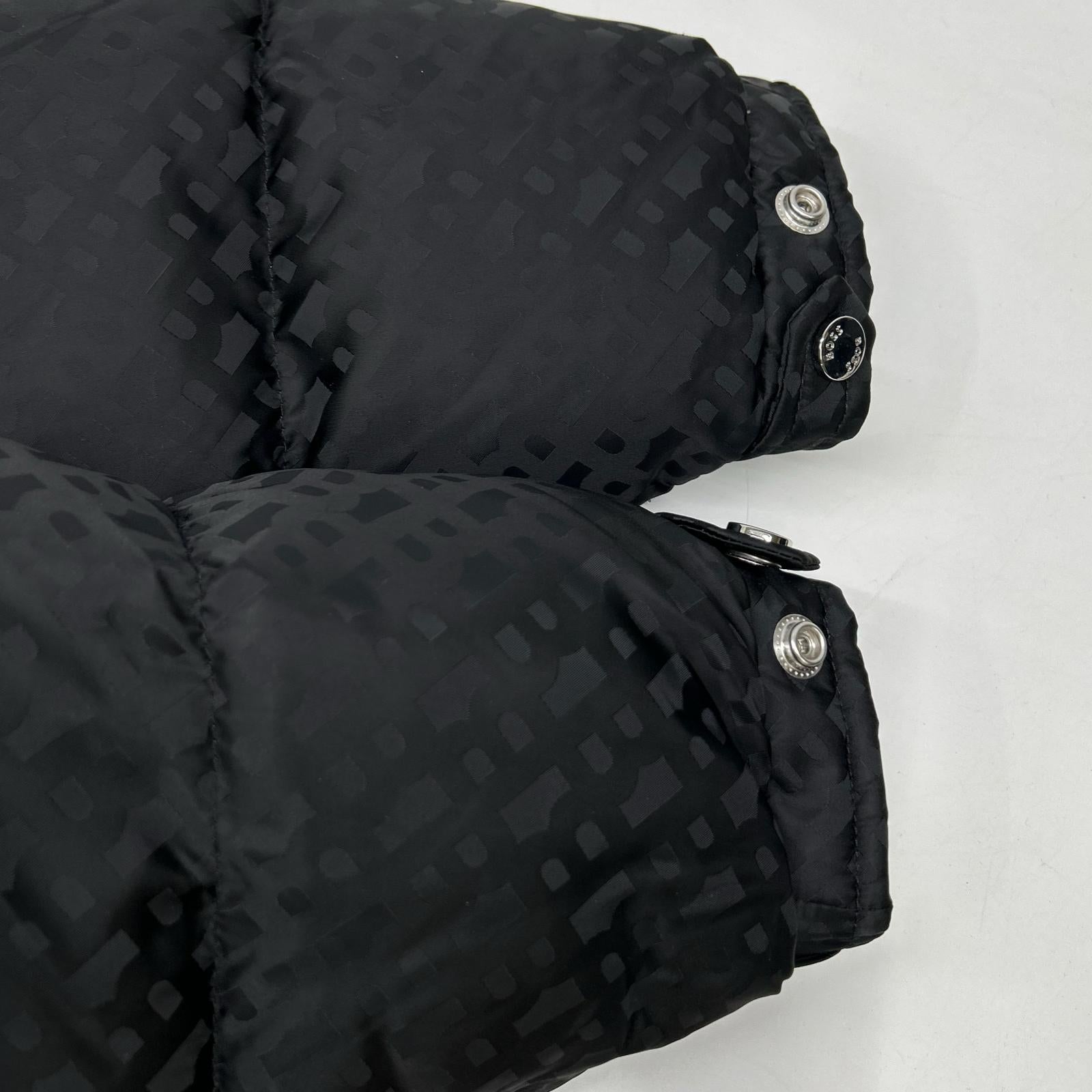 HUGO BOSS ヒューゴボス ﾌﾞﾗｯｸ ﾓﾉｸﾞﾗﾑ柄 中綿 ｼﾞｬｹｯﾄ ジャケット 46 メンズ