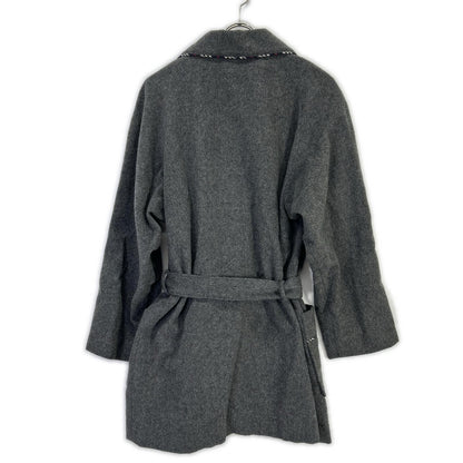 Burberry LONDON バーバリーロンドン グレー ウール カシミヤ混 ガウンコート コート