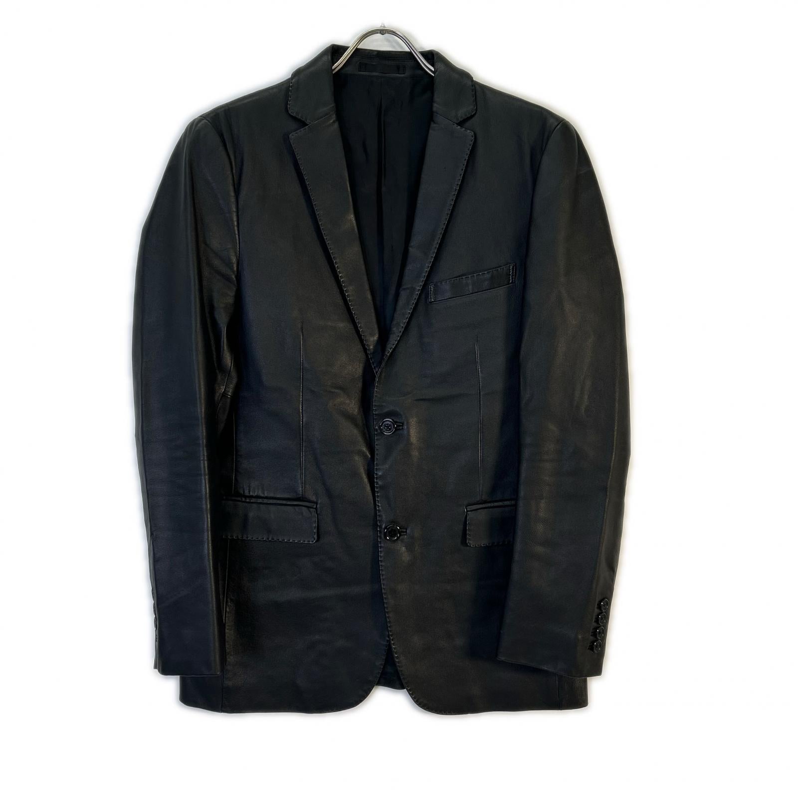 BURBERRY ブラックレザージャケット 中古・古着通販】BURBERRY BLACK LABEL (バーバリーブラックレーベル