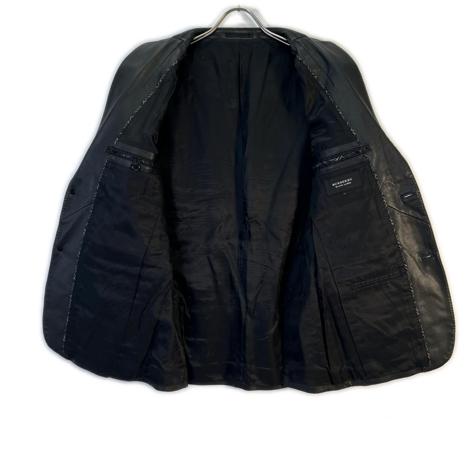 BURBERRY BLACK LABEL ブラックレザージャケット 中古・古着通販】BURBERRY BLACK LABEL (バーバリーブラックレーベル