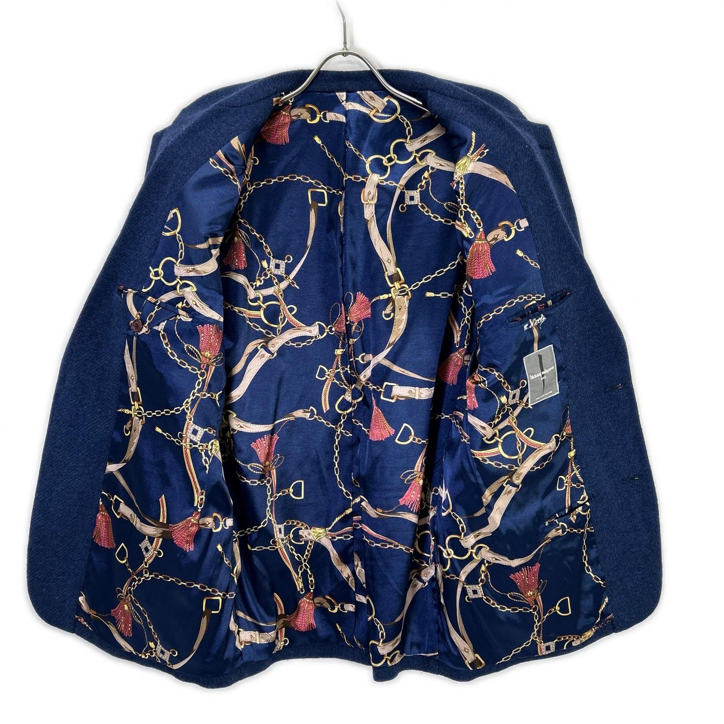 ISSEY MIYAKE MEN イッセイミヤケメン 80s ブルー 裏地総柄 ジャケット　筆タグ ジャケット