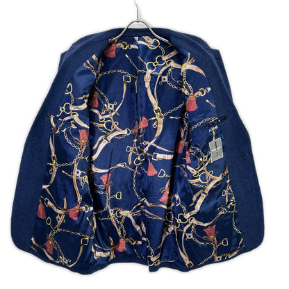 ISSEY MIYAKE MEN イッセイミヤケメン 80s ブルー 裏地総柄 ジャケット　筆タグ ジャケット