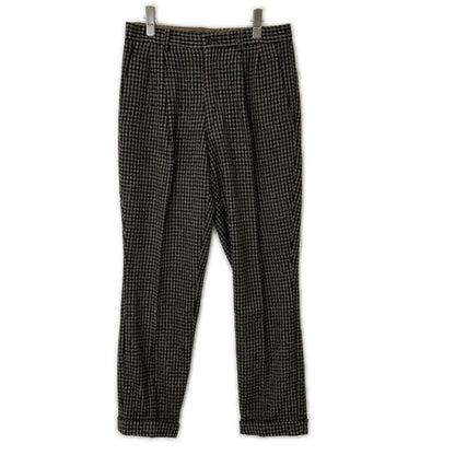 ISSEY MIYAKE MEN イッセイミヤケメン 80s ブラウン チェック ウール パンツ　筆タグ ボトムス