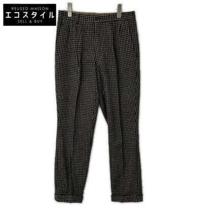 ISSEY MIYAKE MEN イッセイミヤケメン 80s ブラウン チェック ウール パンツ　筆タグ ボトムス