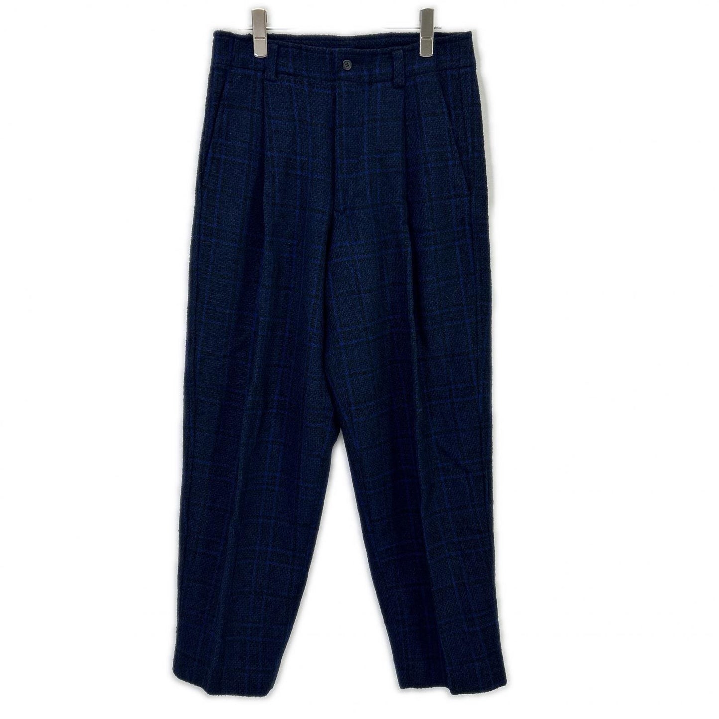ISSEY MIYAKE MEN イッセイミヤケメン 80s ブルー ウール パンツ　筆タグ ボトムス