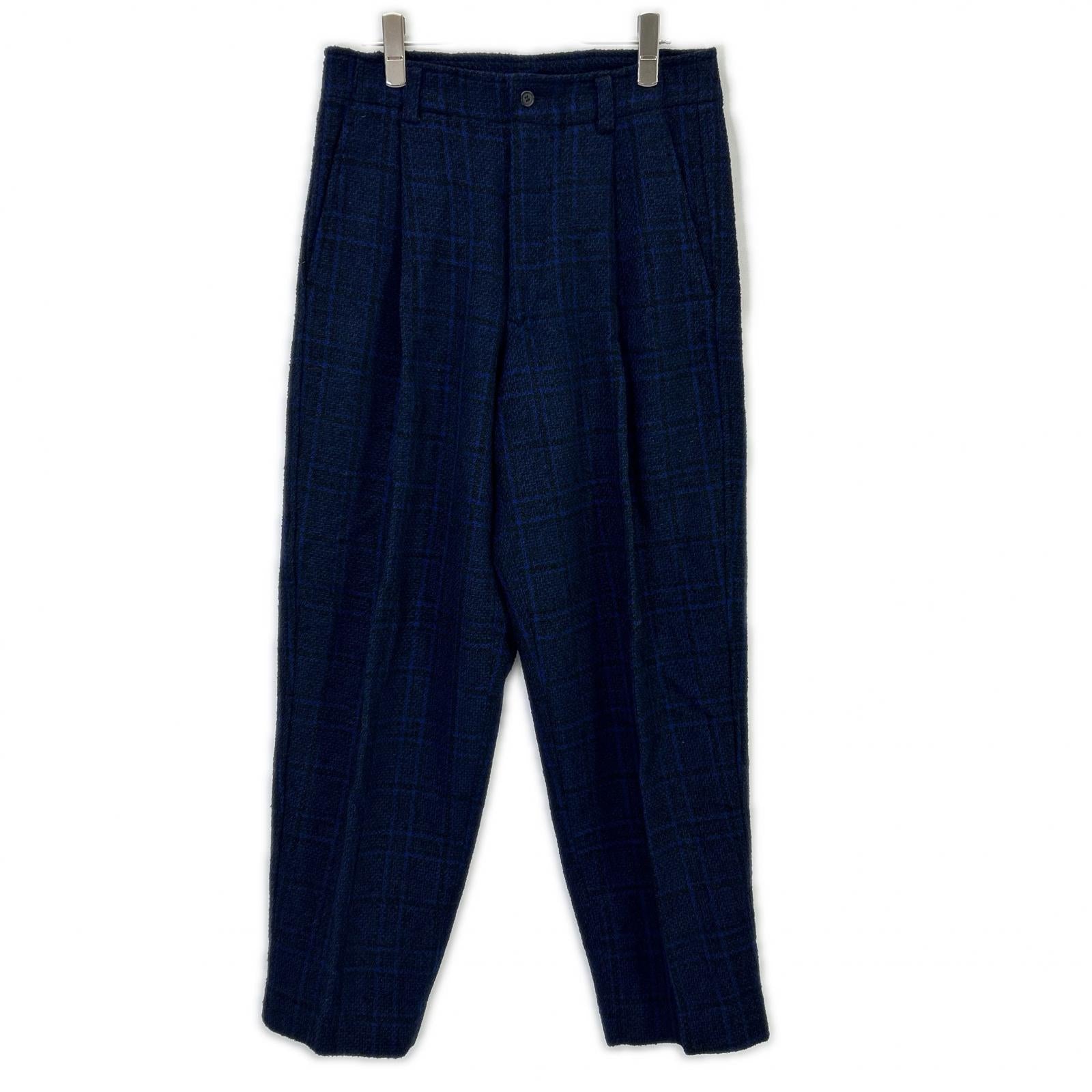 ISSEY MIYAKE MEN イッセイミヤケメン 80s ブルー ウール パンツ　筆タグ ボトムス