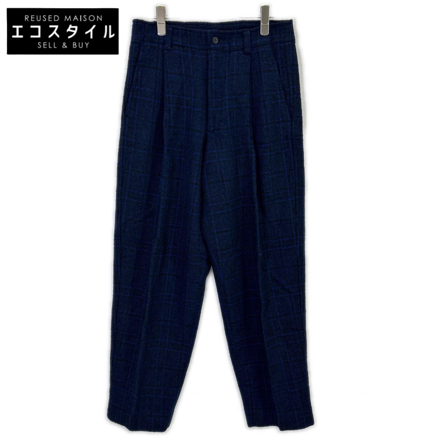 ISSEY MIYAKE MEN イッセイミヤケメン 80s ブルー ウール パンツ　筆タグ ボトムス