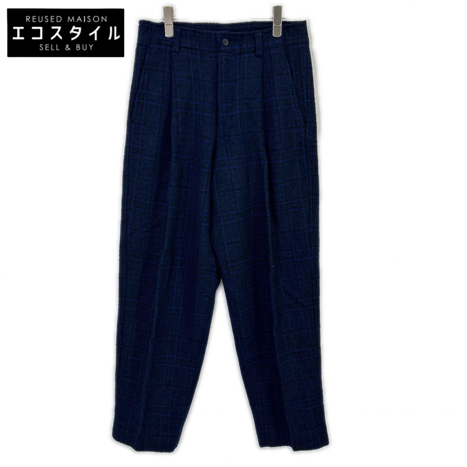 ISSEY MIYAKE MEN イッセイミヤケメン 80s ブルー ウール パンツ　筆タグ ボトムス