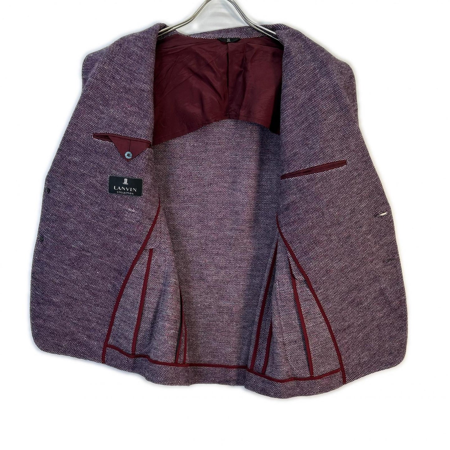 LANVIN COLLECTION ランバンコレクション ボルドー ウール×シルク×リネン ジャケット ジャケット