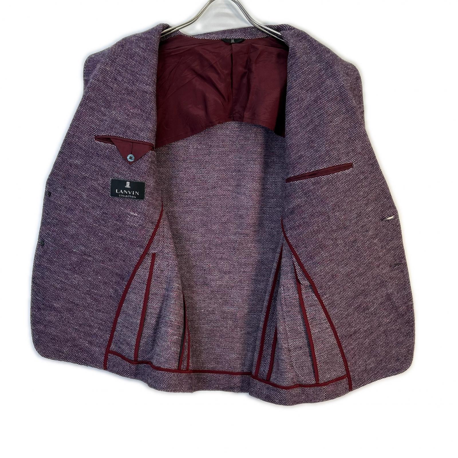 LANVIN COLLECTION ランバンコレクション ボルドー ウール×シルク×リネン ジャケット ジャケット