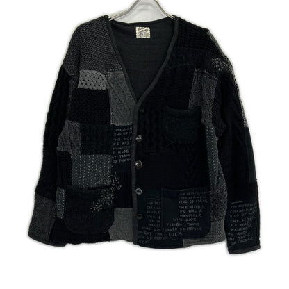 Porter Classic ポータークラシック ブラック H/W PATCHWORK CARDIGAN トップス