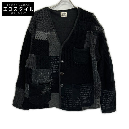 Porter Classic H/W PATCHWORK CARDIGAN Black Tops Size 2 Men's