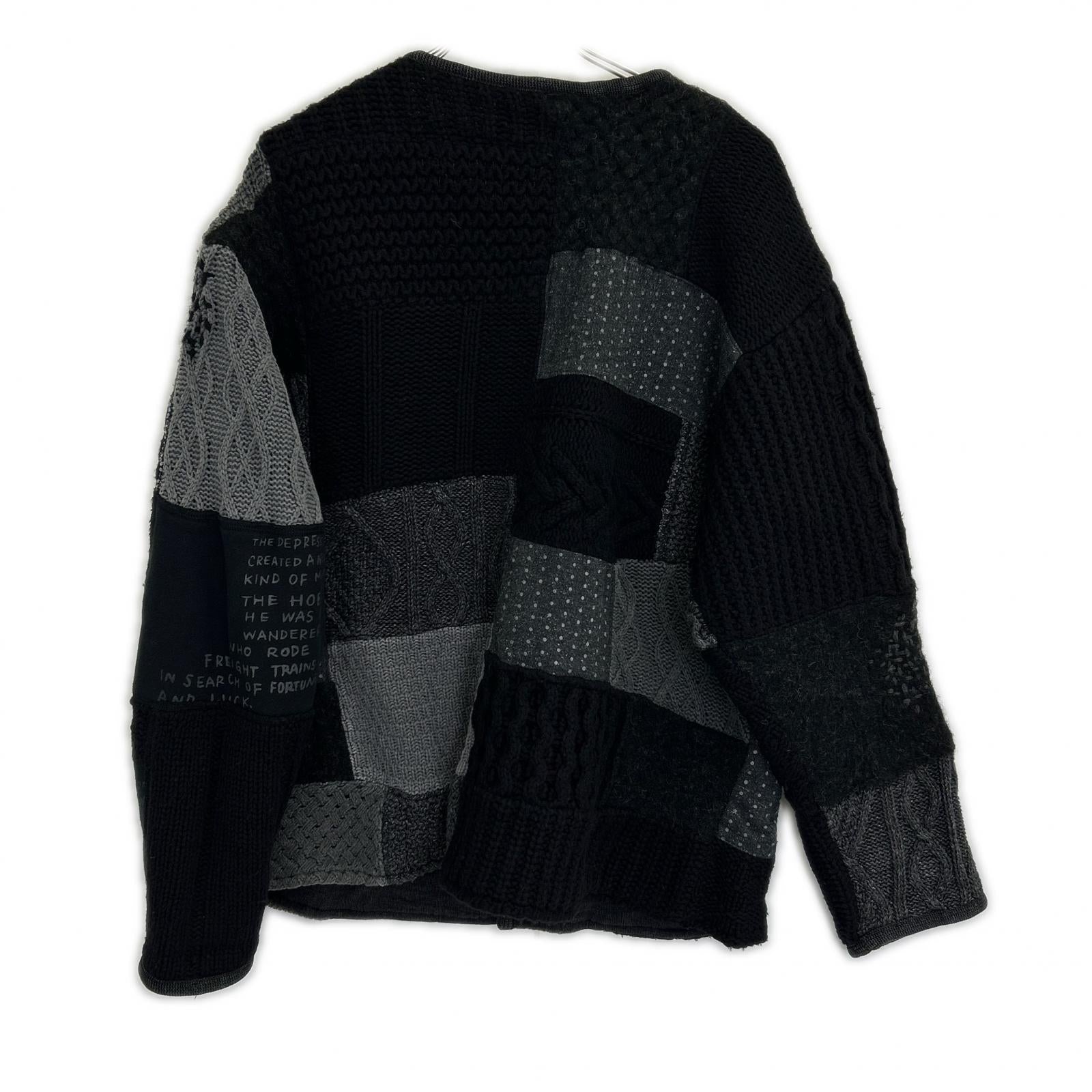 Porter Classic ポータークラシック ﾌﾞﾗｯｸ H/W PATCHWORK CARDIGAN トップス 2 メンズ