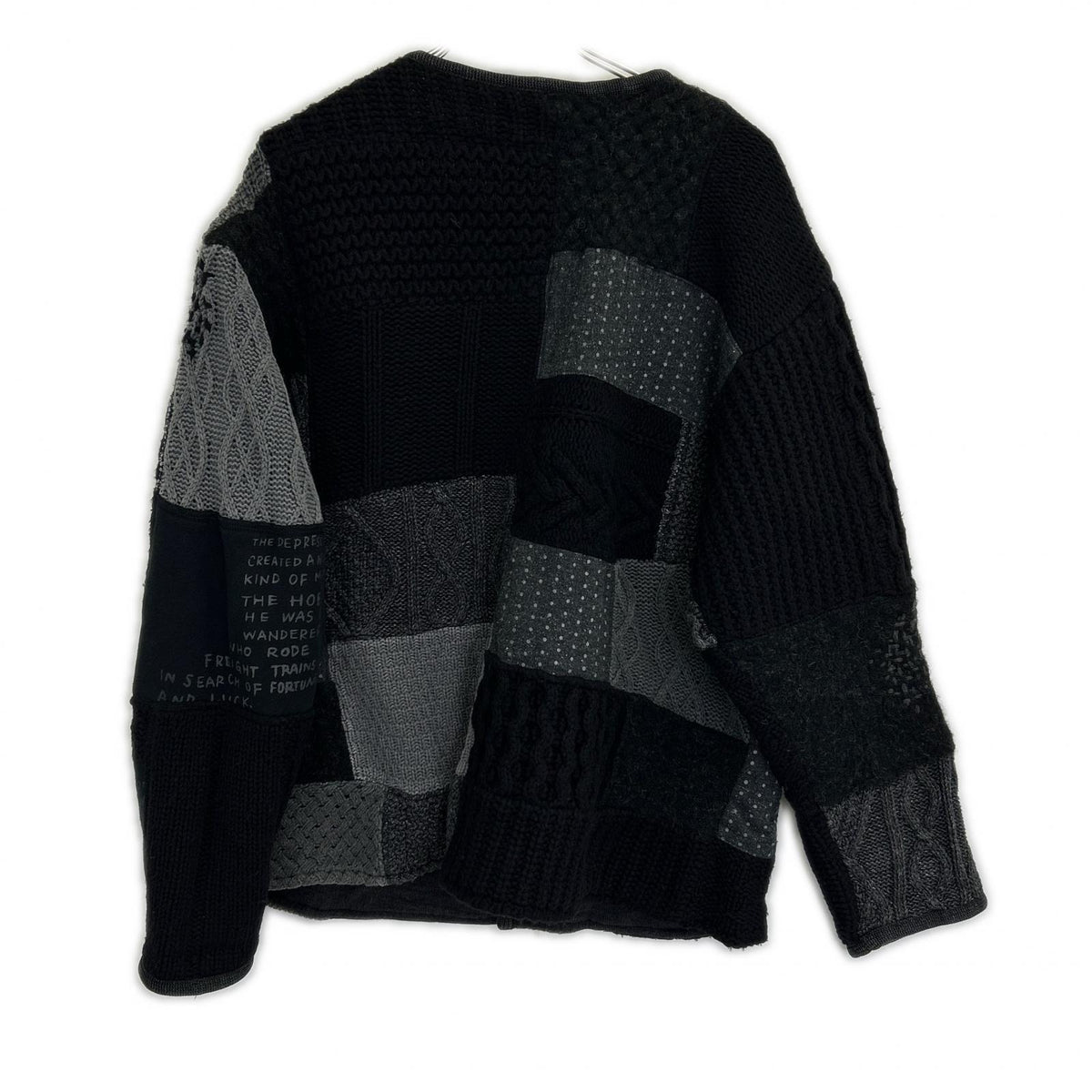 Porter Classic black H/W PATCHWORK CARDIGAN top