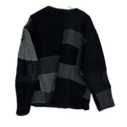 Porter Classic black H/W PATCHWORK CARDIGAN top