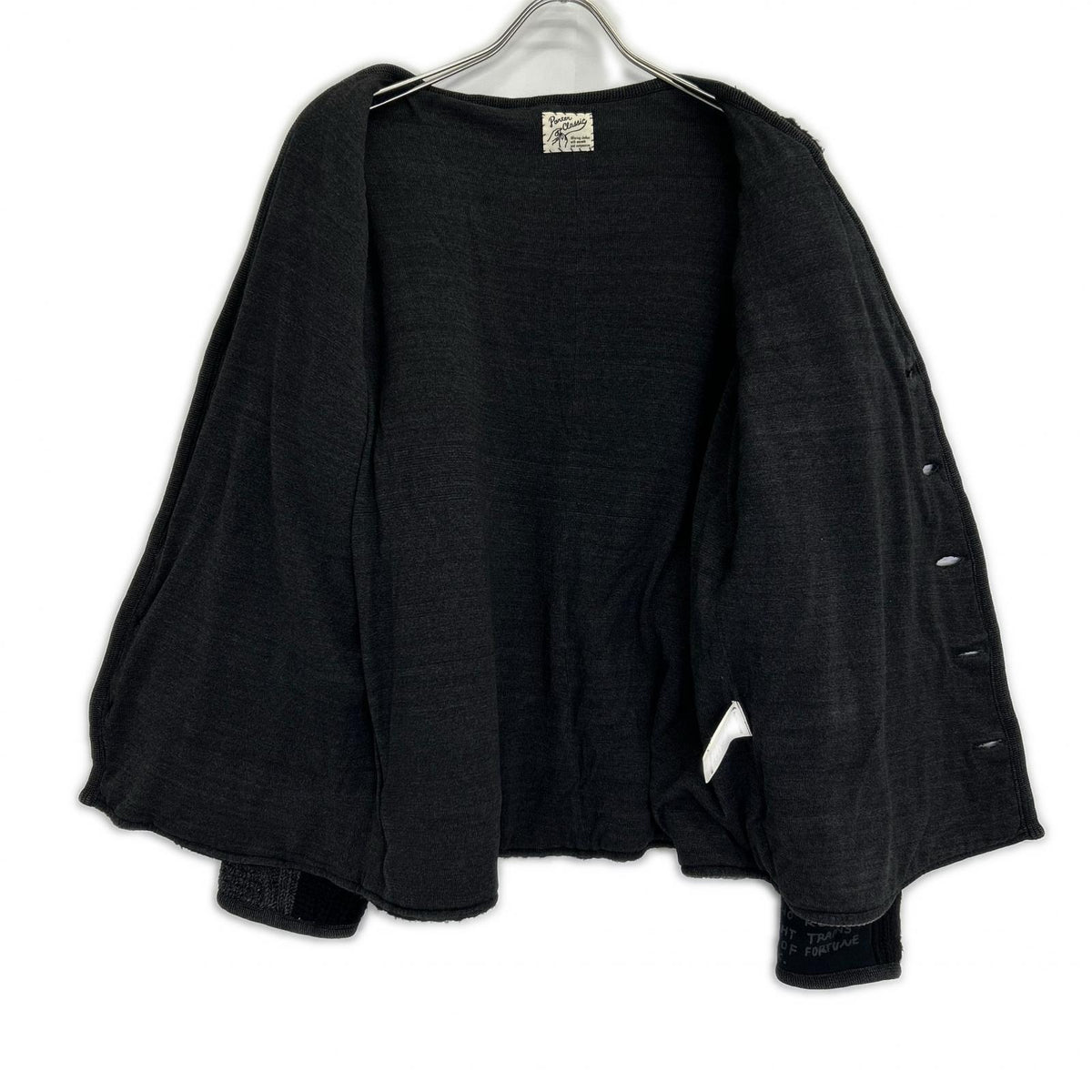 Porter Classic black H/W PATCHWORK CARDIGAN top