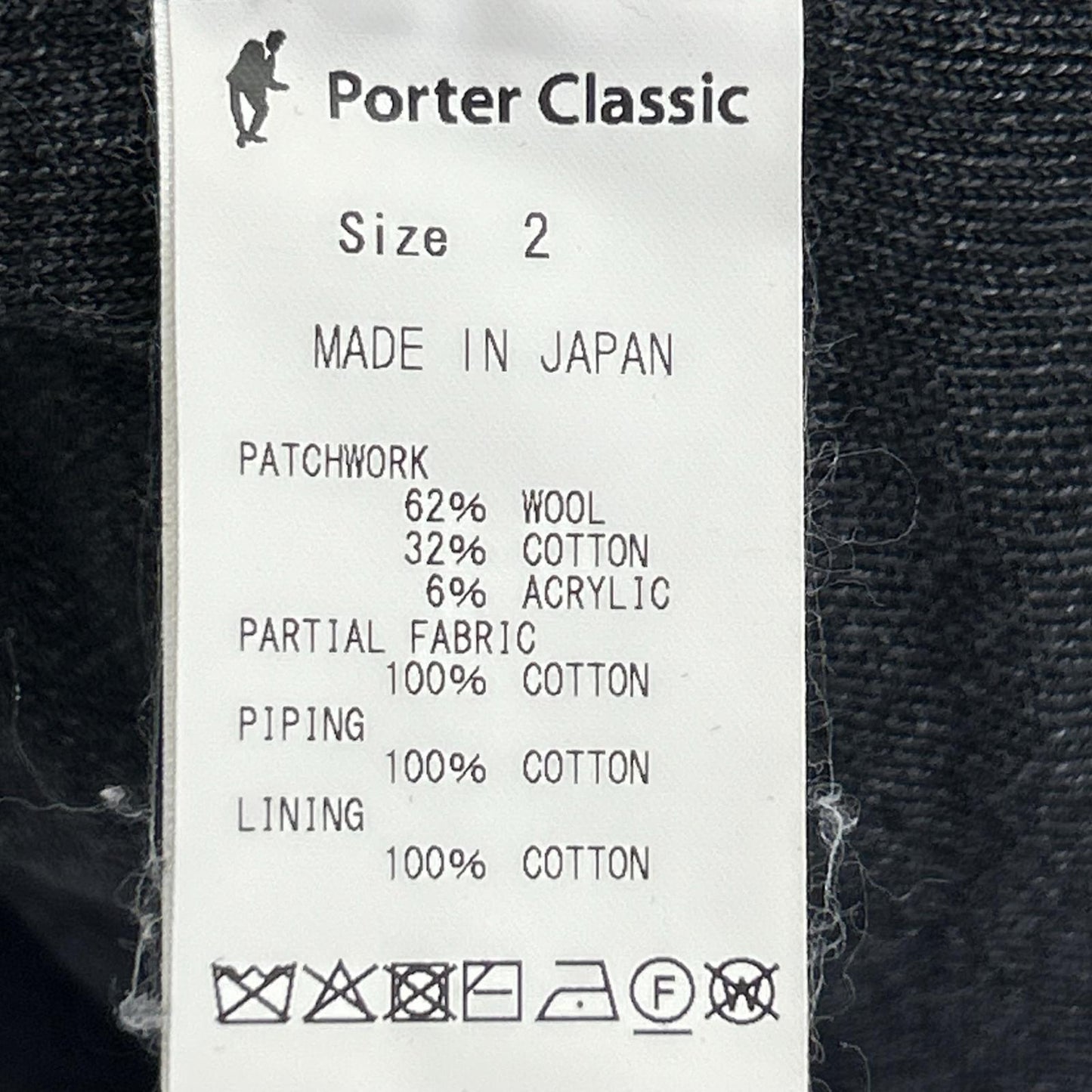 Porter Classic H/W PATCHWORK CARDIGAN Black Tops Size 2 Men's