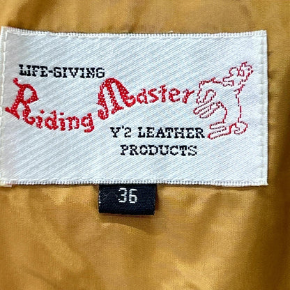 【Riding Master】ﾌﾞﾙｰ×ﾌﾞﾗｳﾝ ﾚｻﾞｰ ﾀﾞｳﾝｼﾞｬｹｯﾄ ジャケット 36 メンズ
